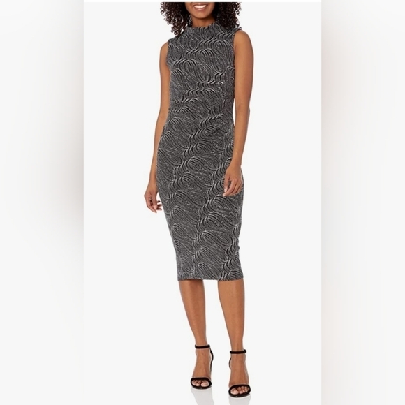 NWOT Anne Klein Mock Neck Midi Dress - Picture 2 of 7